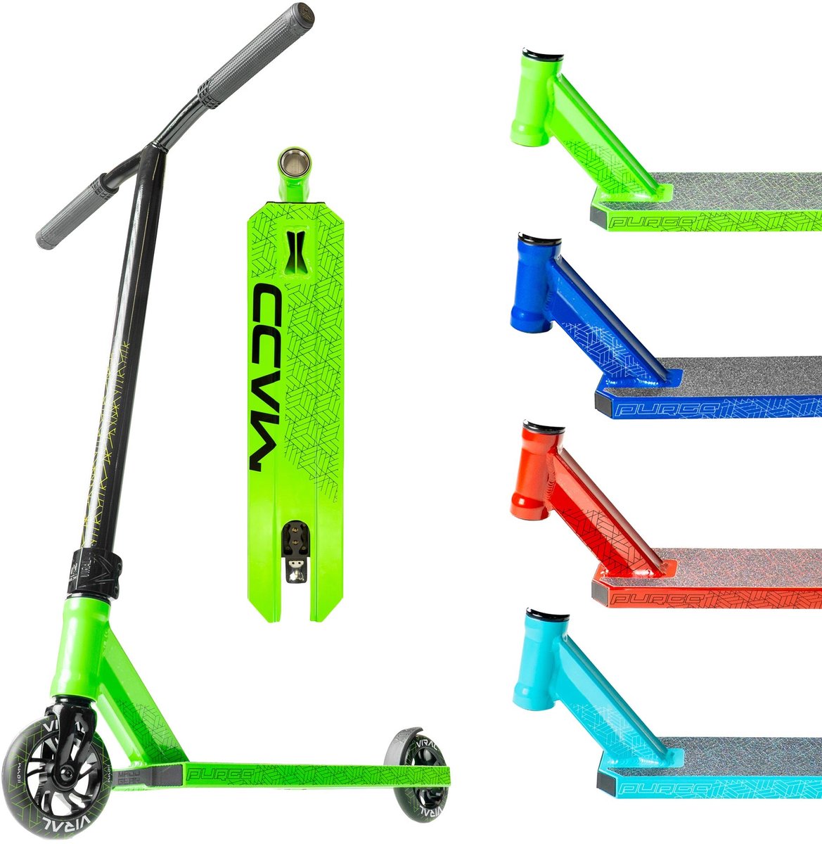 Madd gear stunt scooter - viral purge kirsebærrød - styrhøjde 83 cm - fra 8 år - 110mm hjul