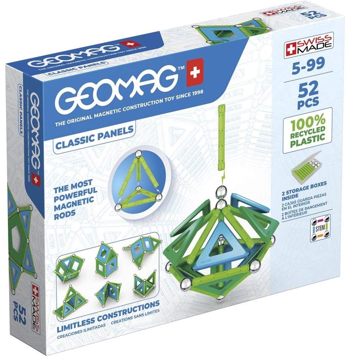 Gardenkraft geomag klassiske paneler grøn linje 52 dele