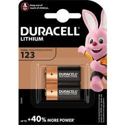 Batteri duracell høj effekt 123 2 stk