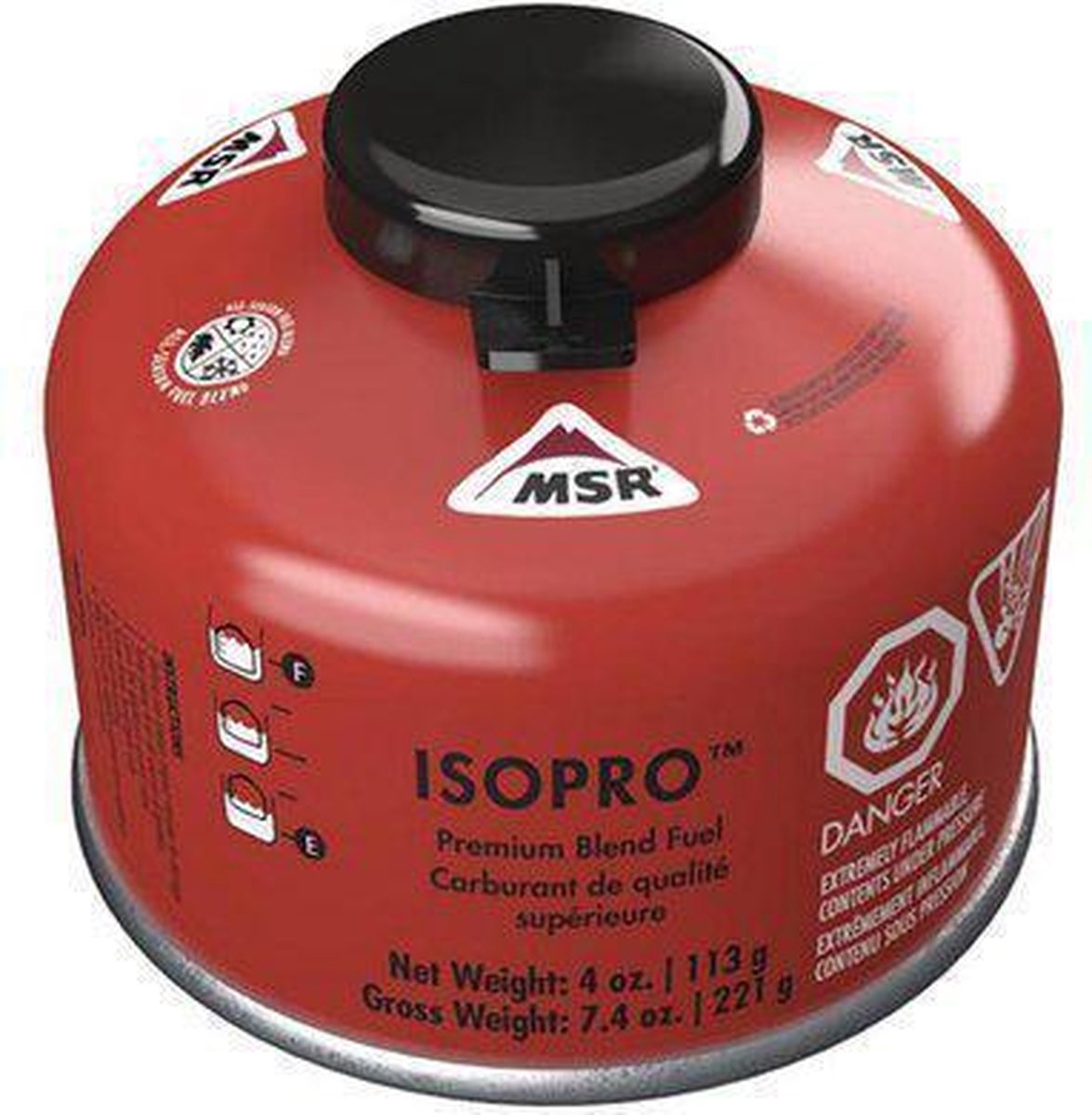 Msr isopro patron gasflaske 113g rød