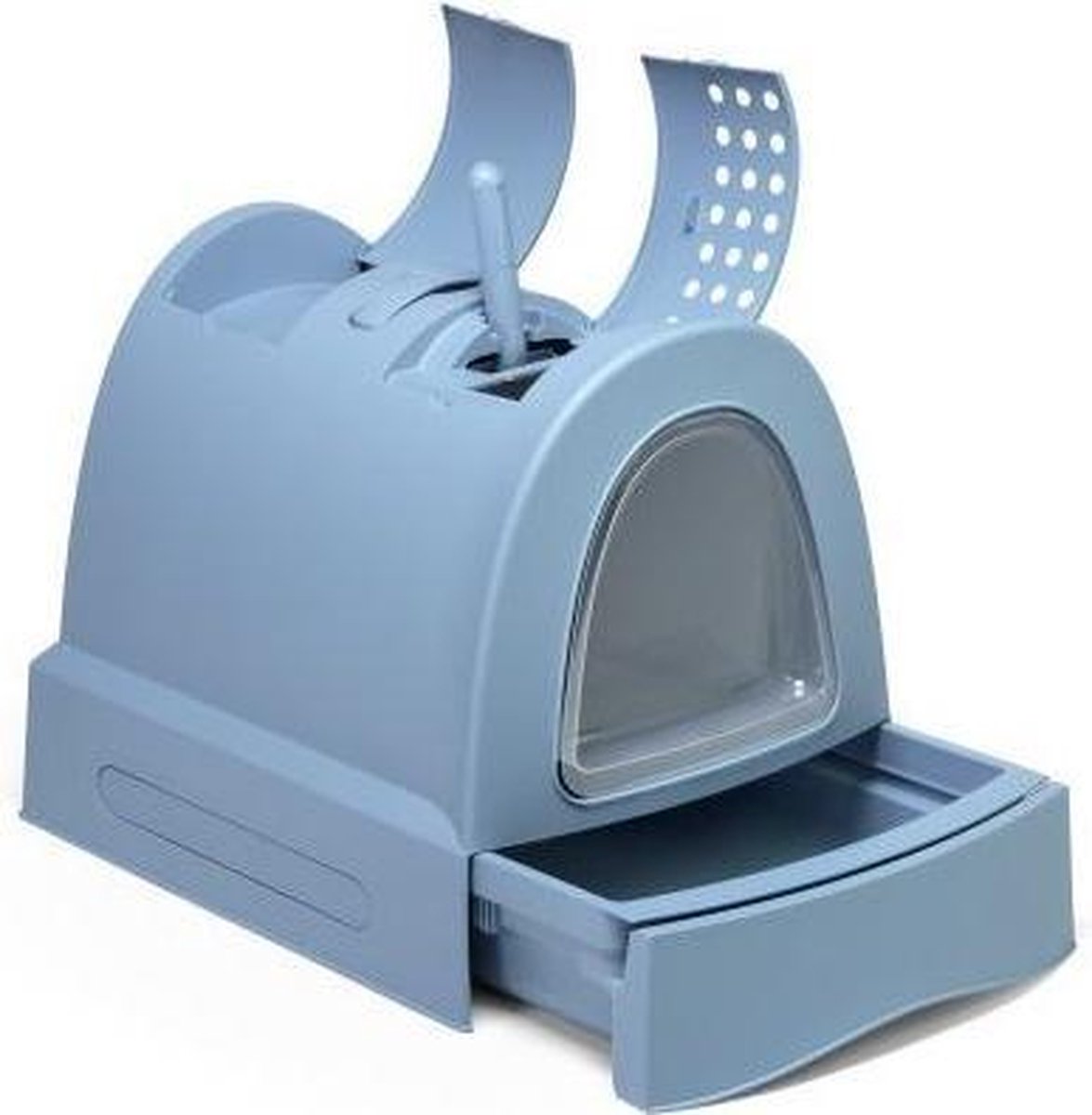 Imac zuma - kattebakke - med skydeskuffe - blå - 56 x 40 x 42,5 cm