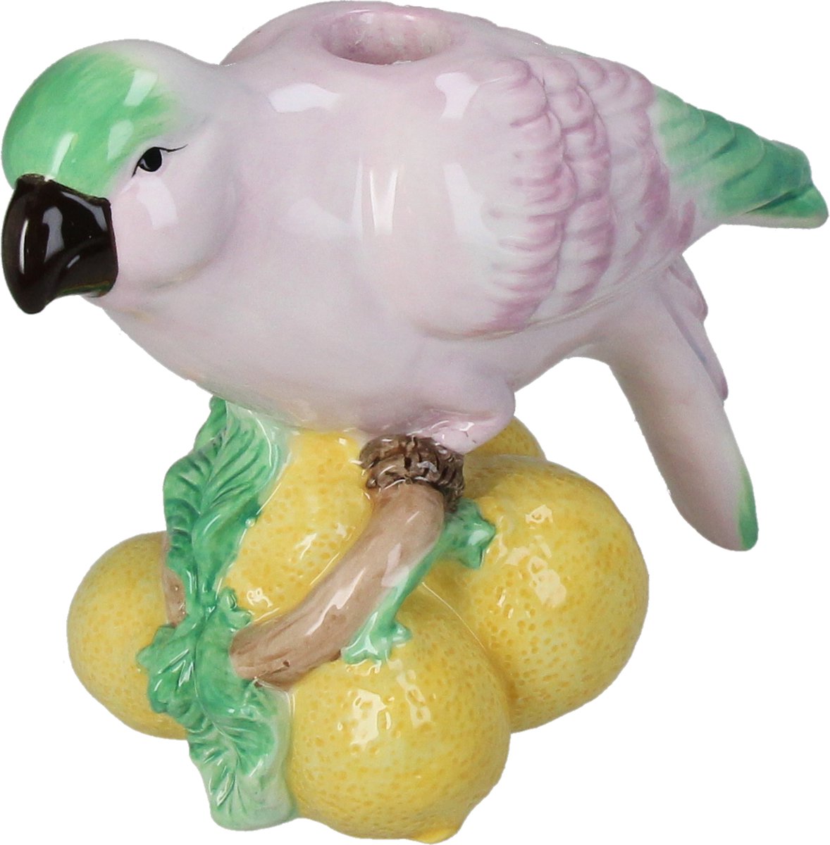 Hd collection kandelaar vogel aardewerk 17,8x11,5x16cm