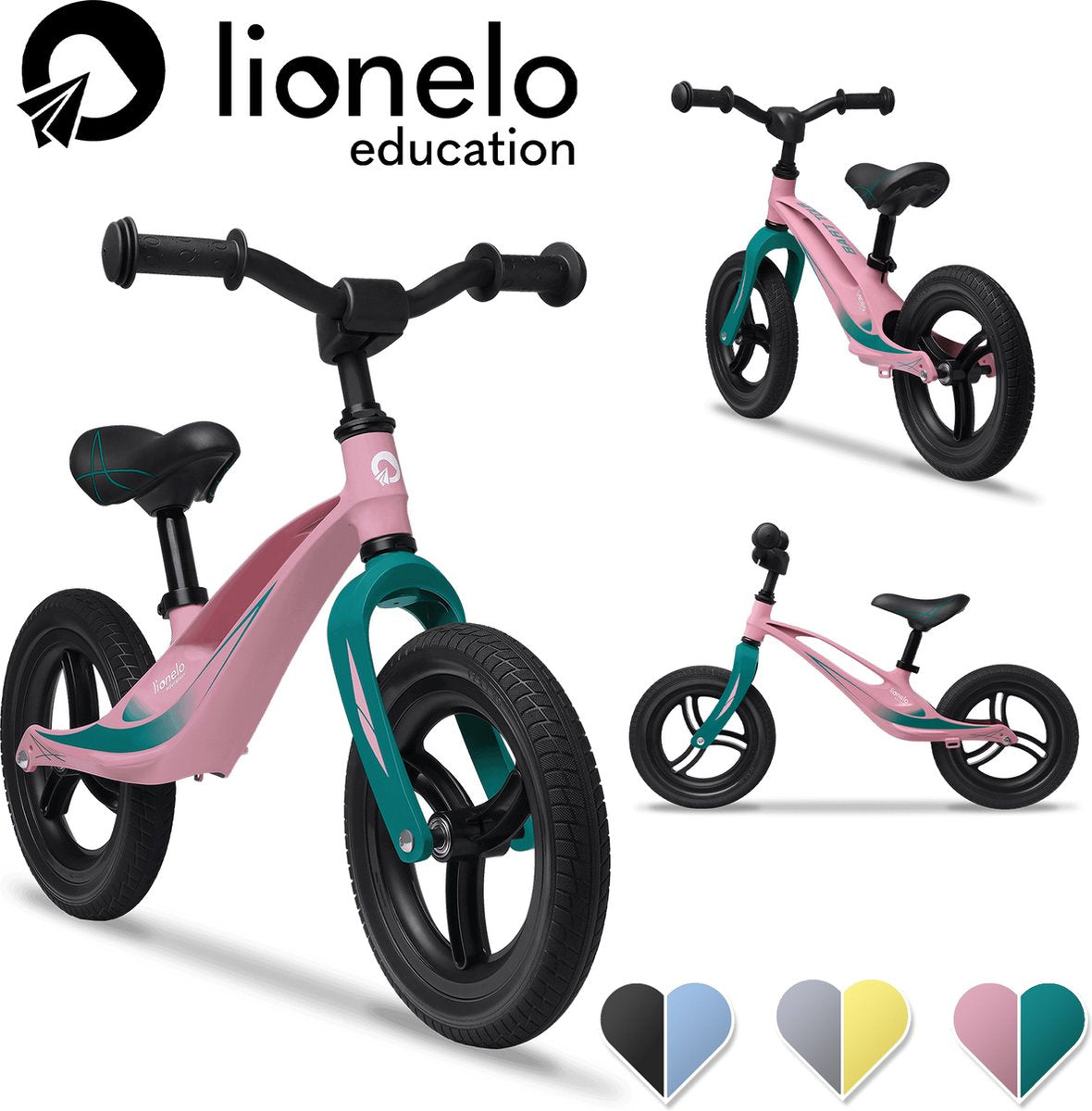 Lionelo bart tour - balancecykel - let vægt - 3,3 kg - perfekt til børn fra 2 år - understøtter motorisk udvikling