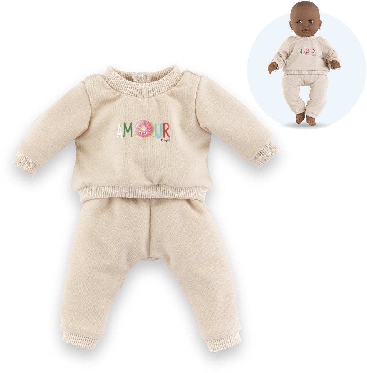 Corolle beige træningsdragt til babydukke, 36 cm