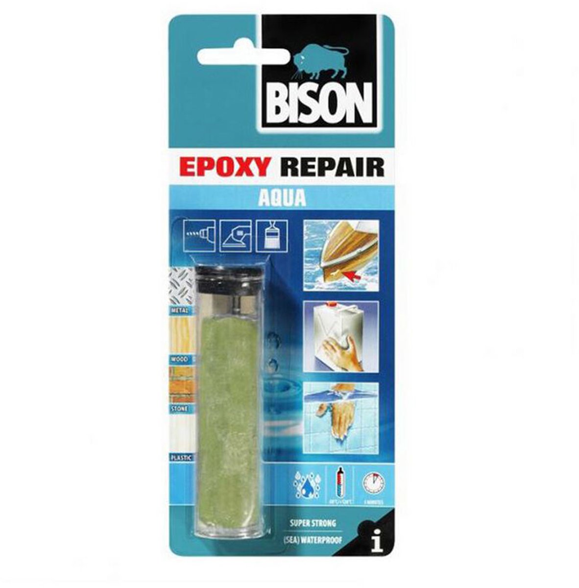 Bison epoxy reparation aqua - vandtæt epoxy - 56g