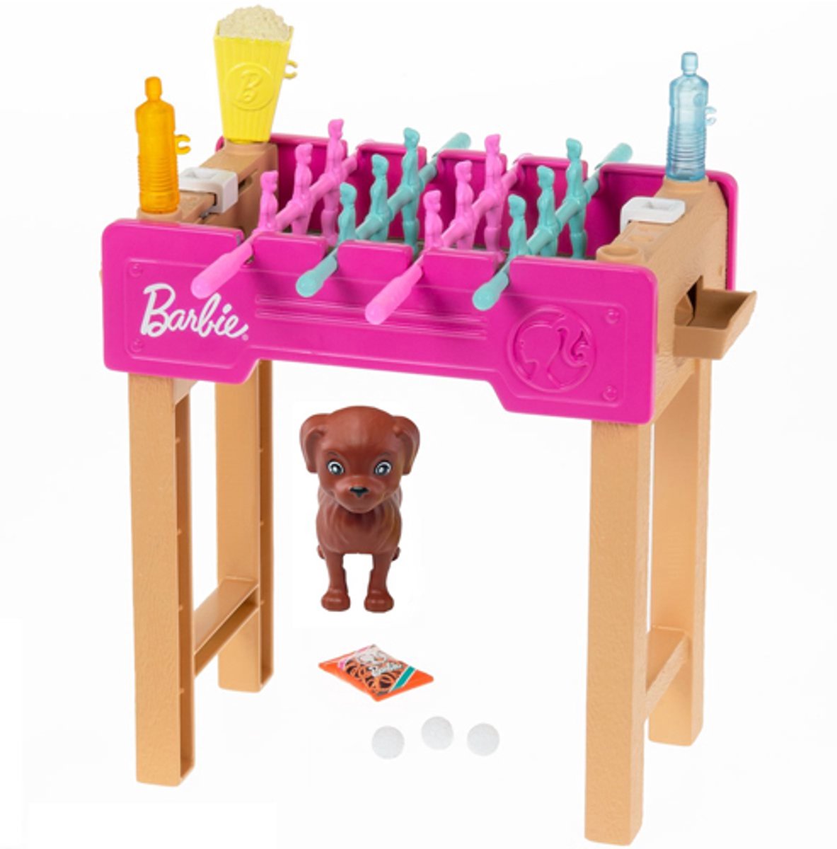 Barbie mini legesæt fodboldbord med hund ekskl. dukker