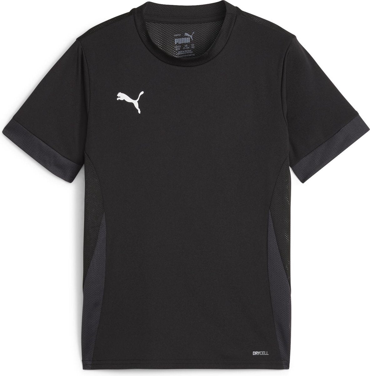 Puma teamgoal matchday trøje jr unisex sportstrøje - sort-hvid-flad mørkegrå