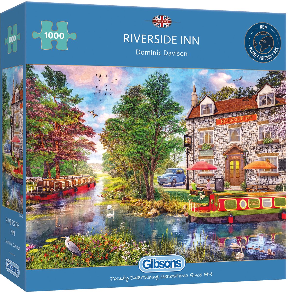 Gibsons - Riverside Inn (af dominic davison) - 1000 brikker 68×49cm (b×h) - puslespil for voksne