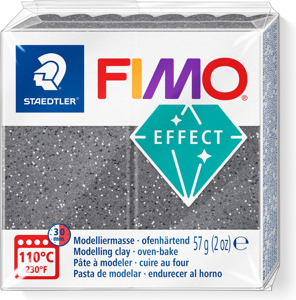 Fimo effekt ovnhærdende modellervoks standardblok 57 g - stengranit
