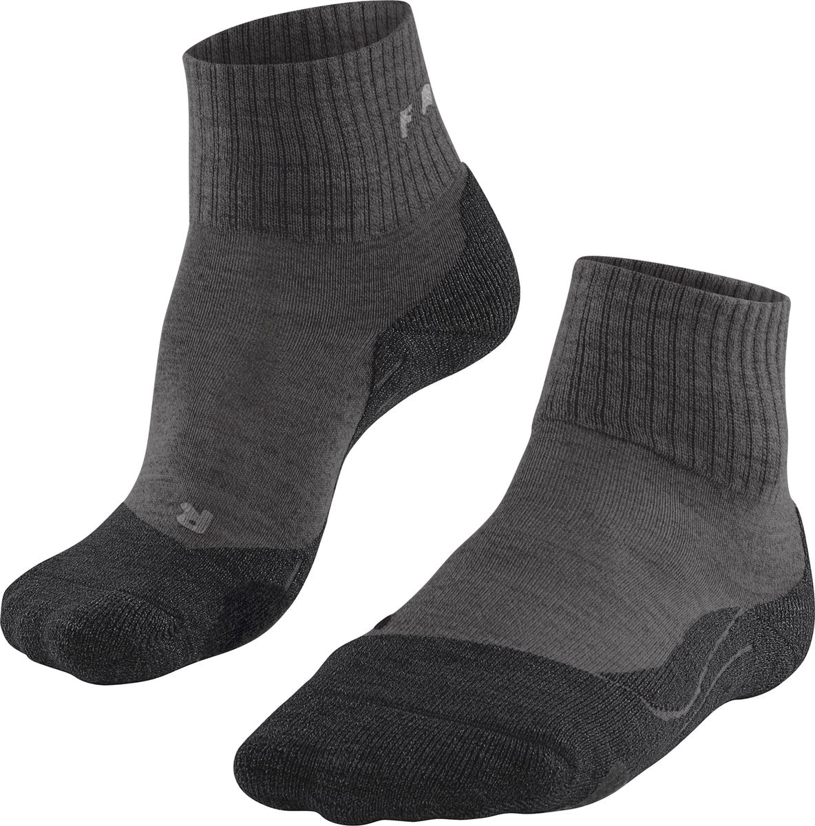 Falke tk2 uld kort anti-blister tykt uld funktionsmateriale gåstrømper dame grå - str. 37-38