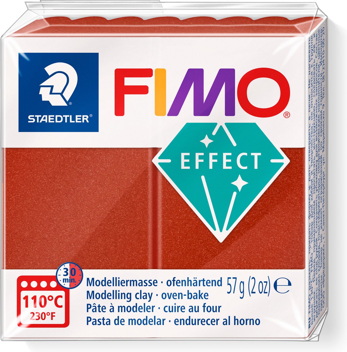 Fimo effekt ovnhærdende modellervoks standardblok 57 g - metallisk kobber