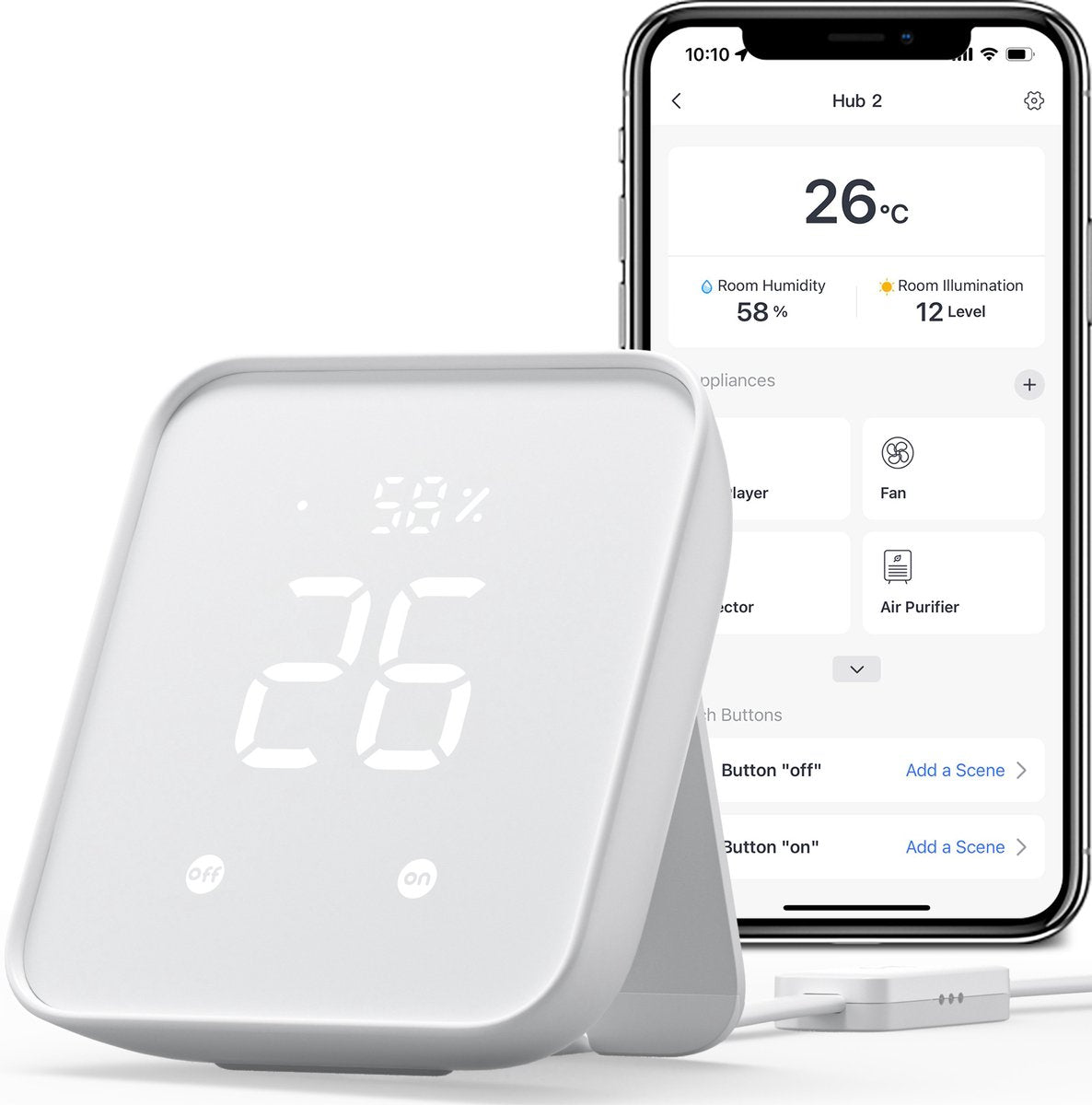 Switchbot hub 2 - gør din mobil til en fjernbetjening - smart WiFi hygrometer - understøtter sagen
