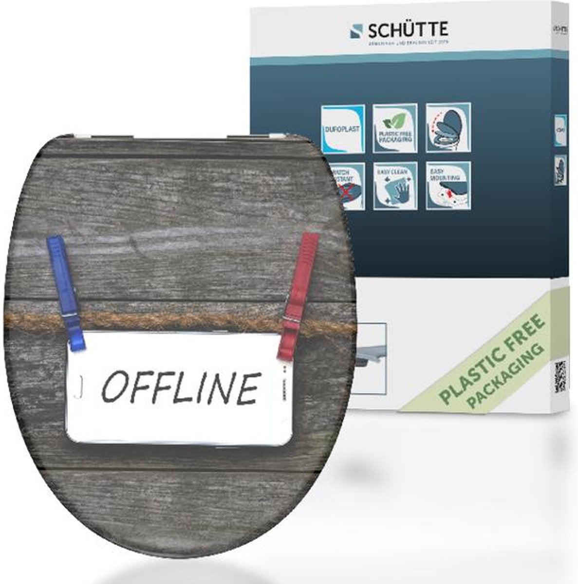 Schütte toiletsæde 82157 offline - duroplast - soft close - krom hængsler - indretning - 1-sidet print