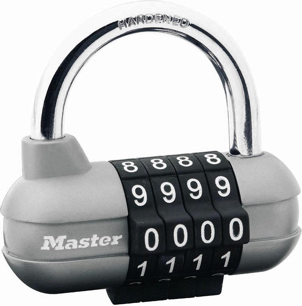 Master-lock masterlock hængelås pro sport kombinationslås 4-cifret grå