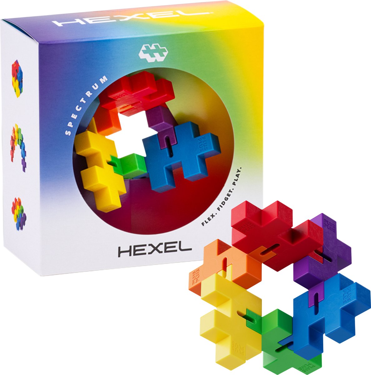 Plus-plus hexel spectrum 6-delt fidget legetøj - 3485 - fra 3 år