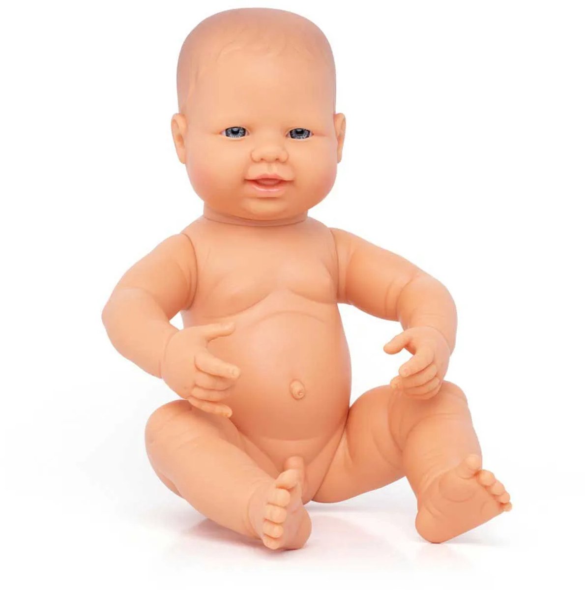 Miniland baby drengedukke - naturtro dukke til børn fra 0,5 år
