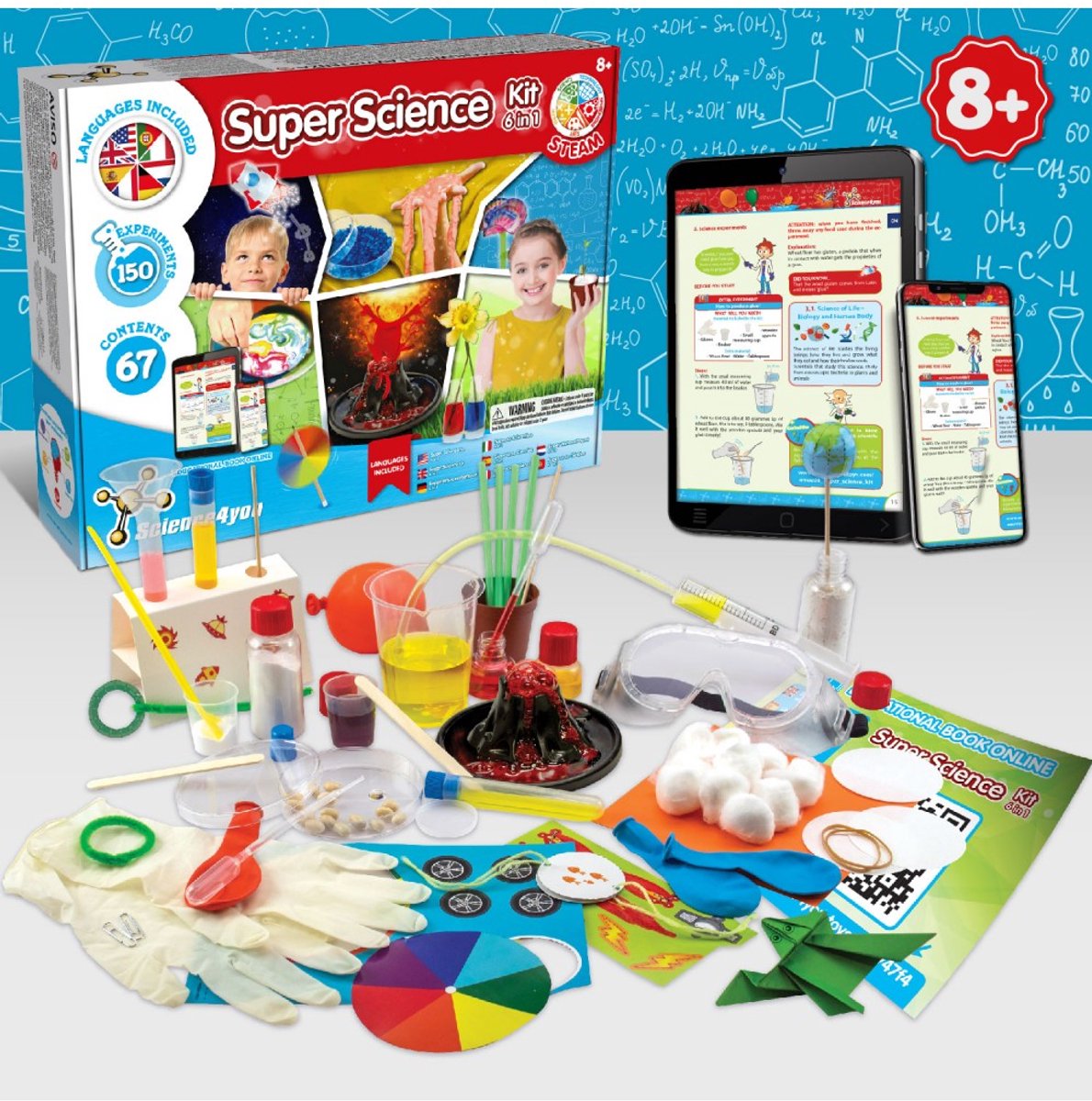 Science 4 you science4you - super science kit - 6 i 1 - eksperimentsæt