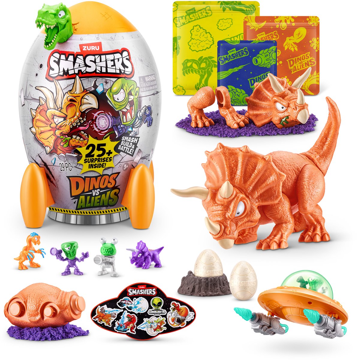 Smashers dino vs aliens medium (triceratops) fra zuru