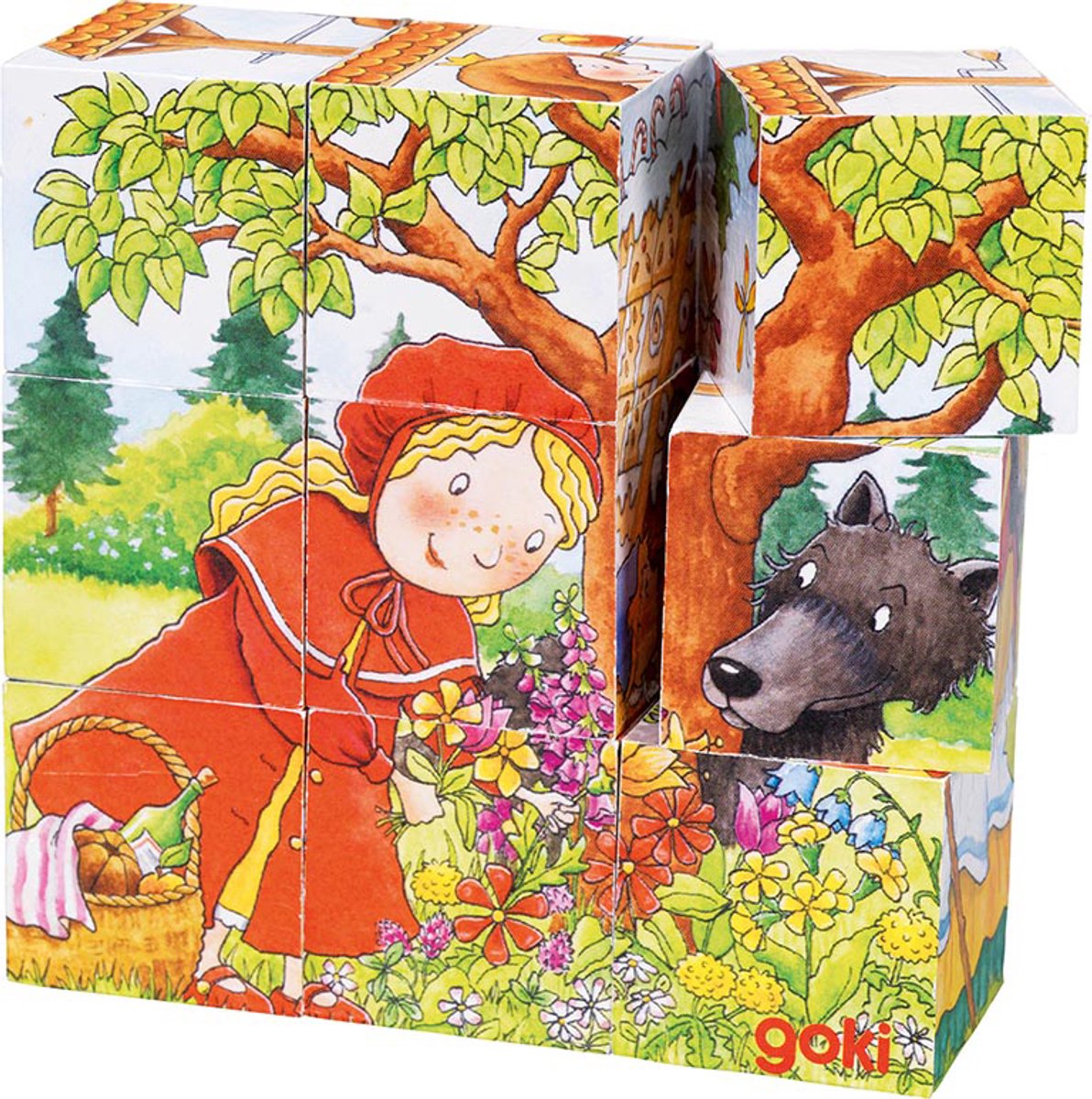 Goki blokpuslespil - eventyr - 9 dele - træ - 3 år