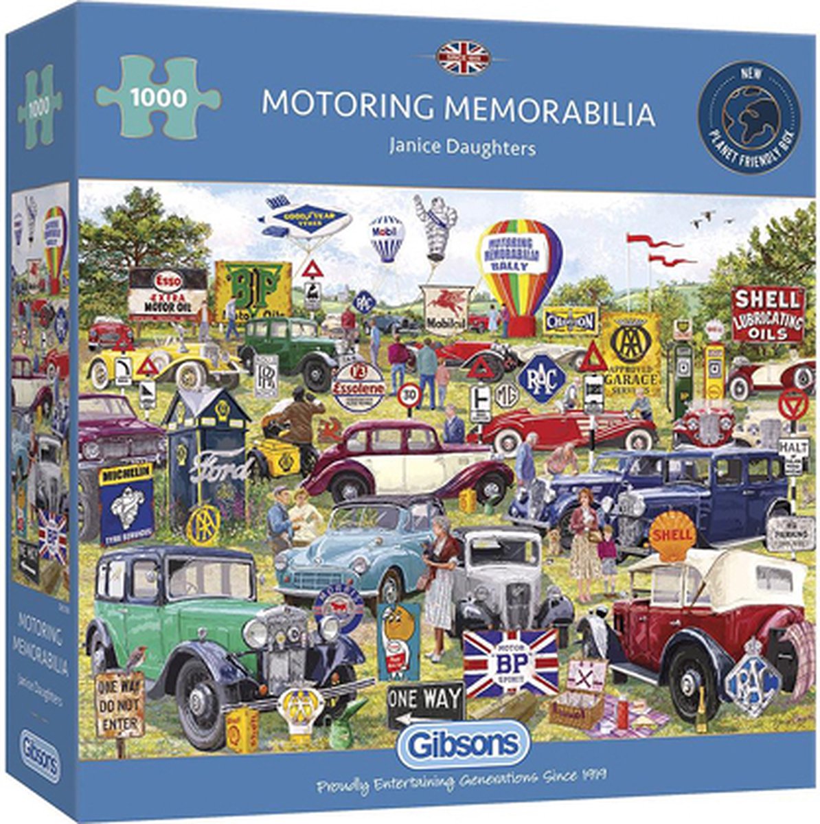 Gibsons - motormemorabilia (af adrian chesterman) - 1000 brikker 68×49 cm (b×h) - puslespil for voksne