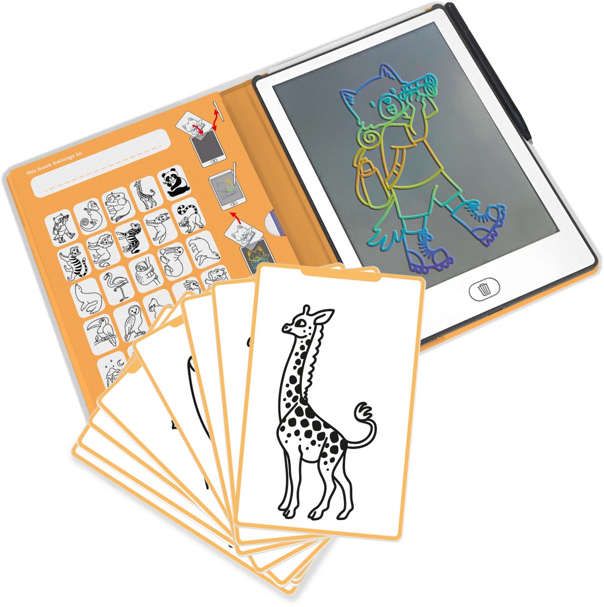 Kidywolf kidydraw mini tegnetablet - dyretema - uddannelsesmæssigt - 4+ år