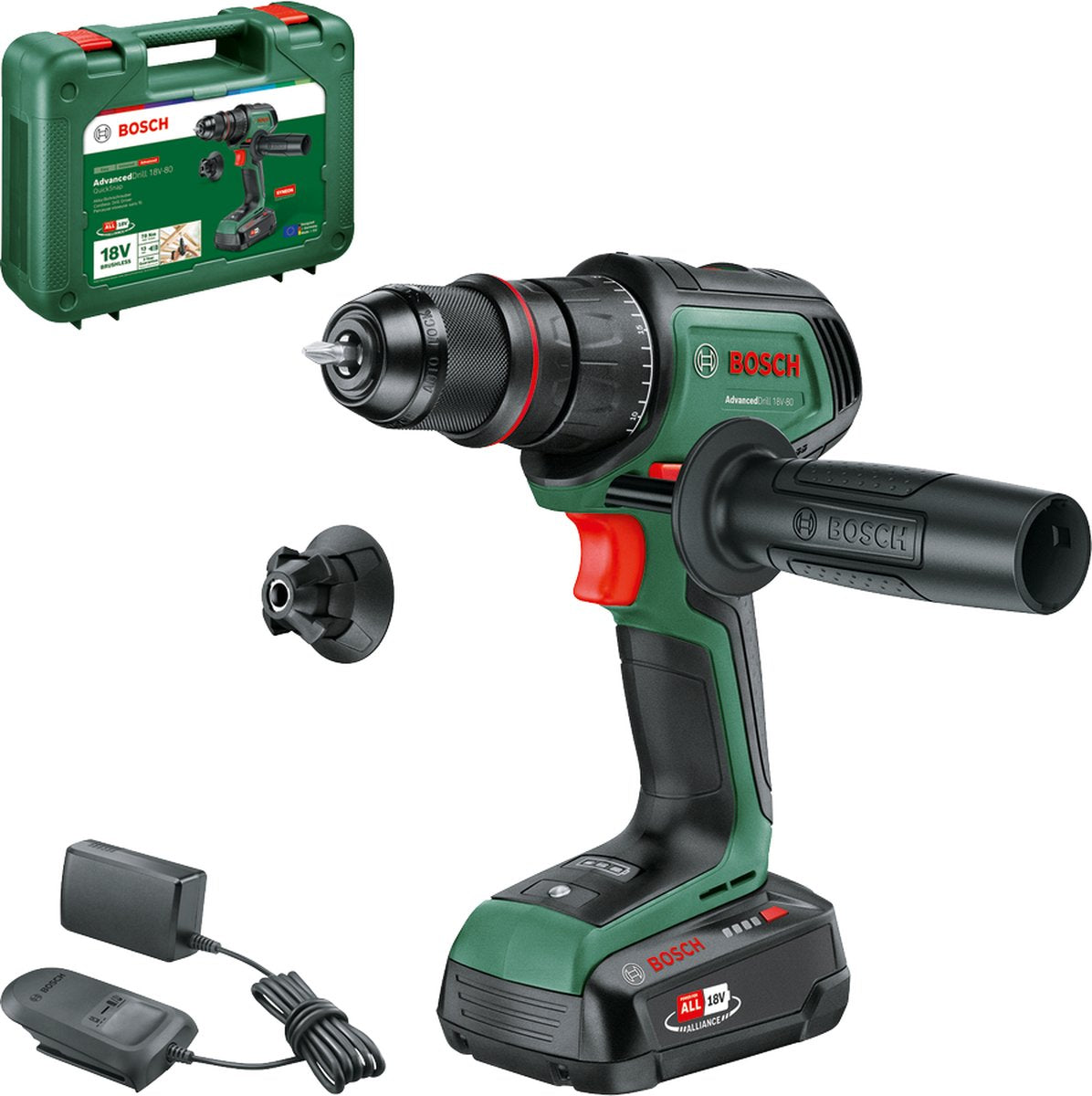 Bosch advancedddrill 18v-80 quicksnap 06039e2001 akku boremaskine 18,0 v