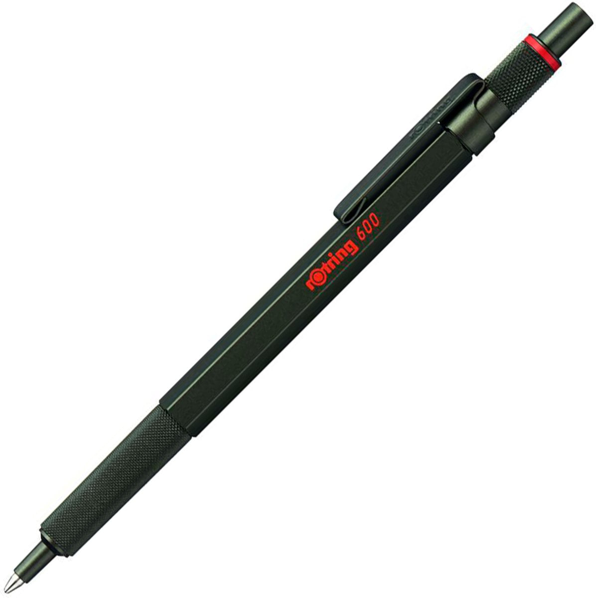 Rotring 600 kuglepen | mellempunkt | sort blæk | grønne boliger | genopfyldelig