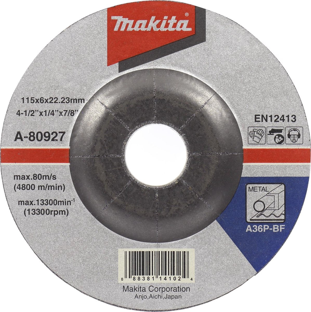 Makita tilbehør Makita slibeskive 230x6,0mm metal - a-80955