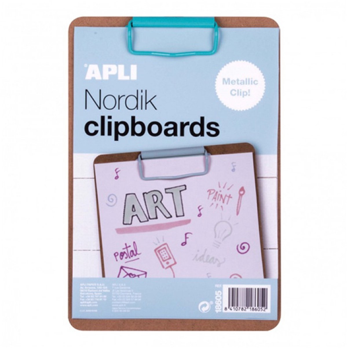 Apli kids clipboard træ a5 blå - robust skrivetavle til børn.