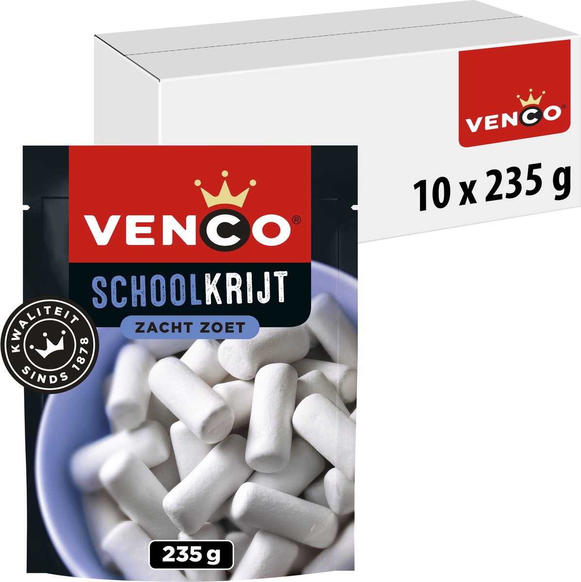 Venco skolekridt - sød lakrids - 10x235g