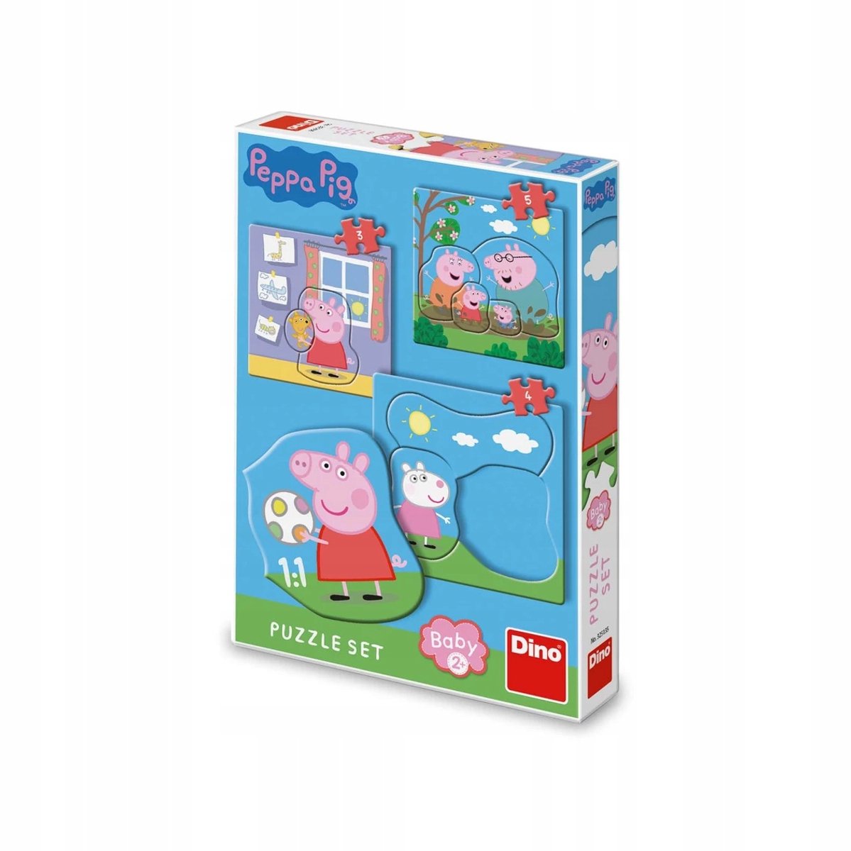 Peppa pig baby puslespil sæt 3-5 stykker - 2+ år