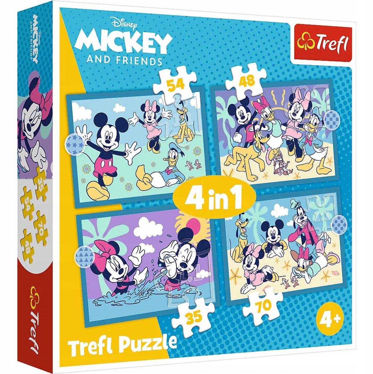 Trefl 4-i-1 mickey mouse-puslespil - spil og sjov for børn