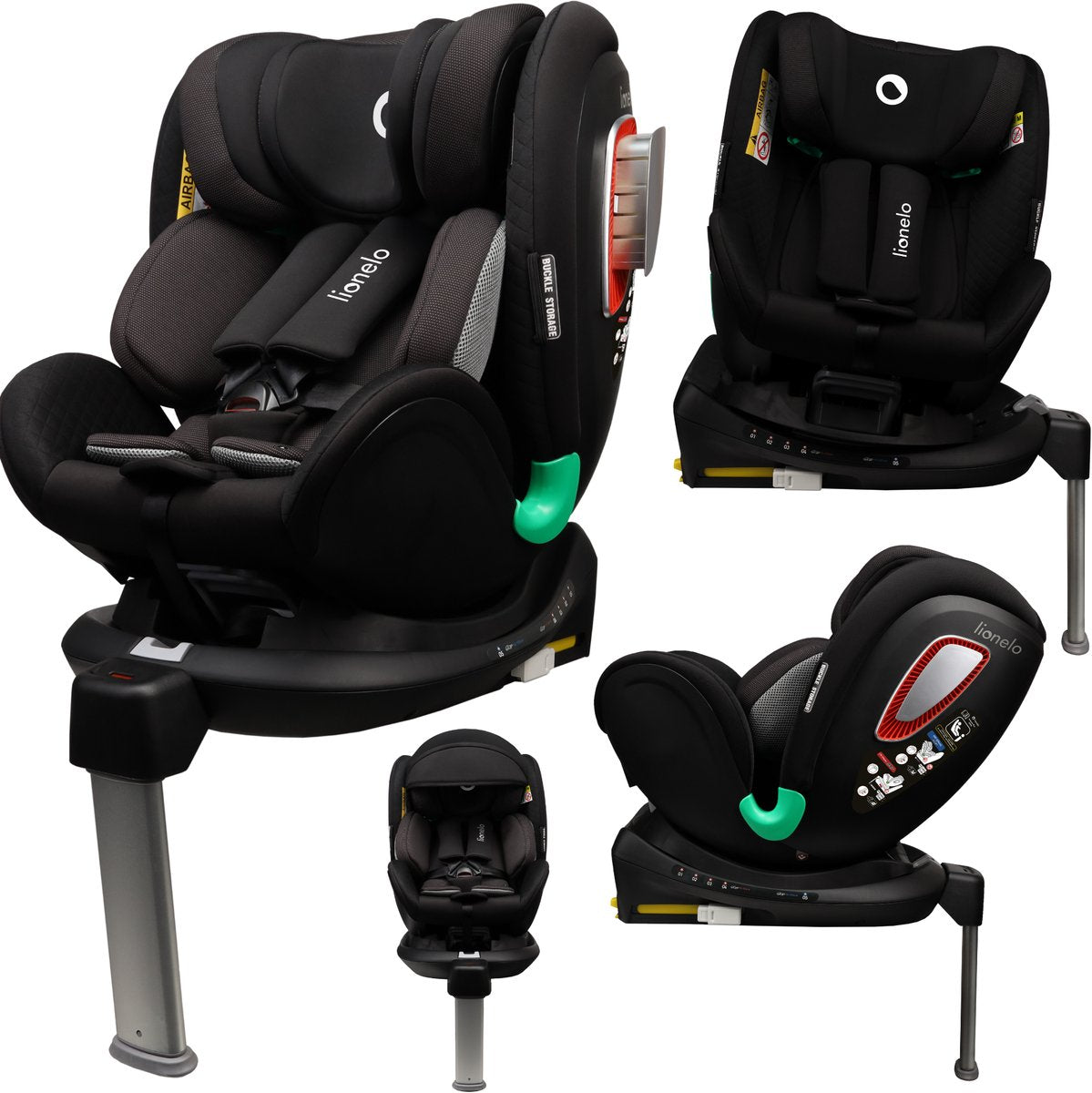 Lionelo - antoon plus - autostol - adac sikkerhedscertifikat - isofix - 360 graders rotation - 0 - 18 kg
