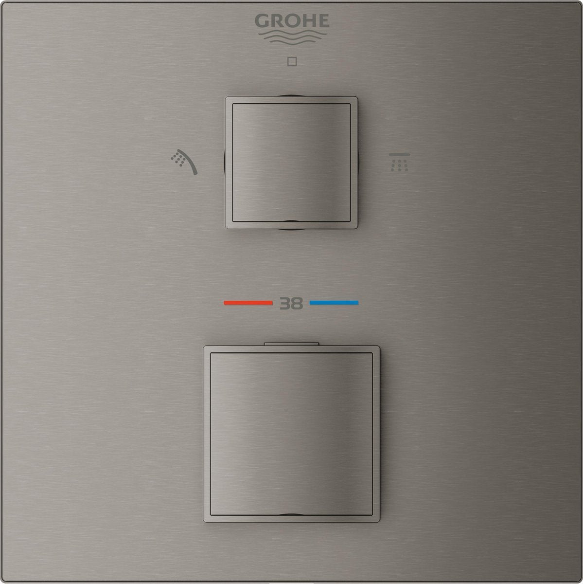 Grohe grohtherm cube bruser termostathane - med pyntesæt - hård grafit - 24154al0