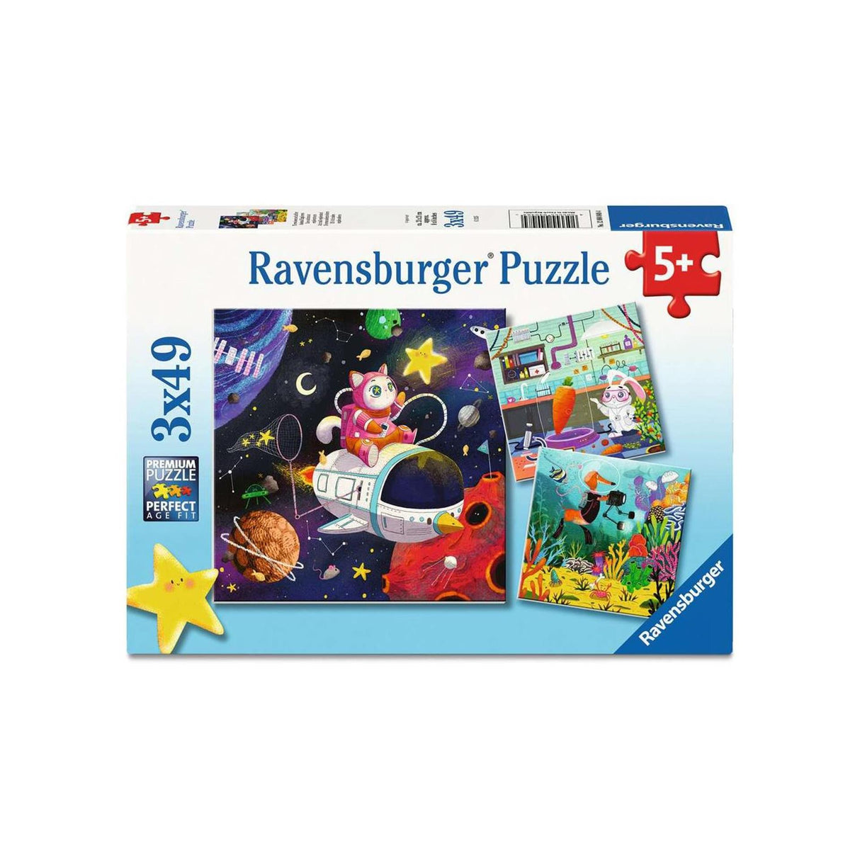 Ravensburger puslespil dyreopdagere 3x49 brikker
