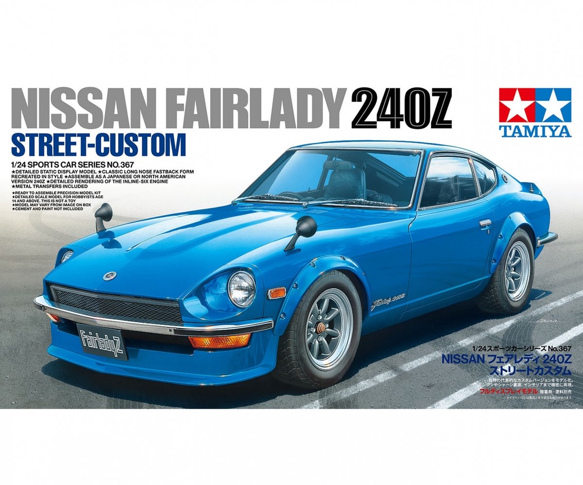 Tamiya modelsæt bil - 24367 nissan fairlady 240z street-custom - bilplastik - 1:24 - modelfremstilling
