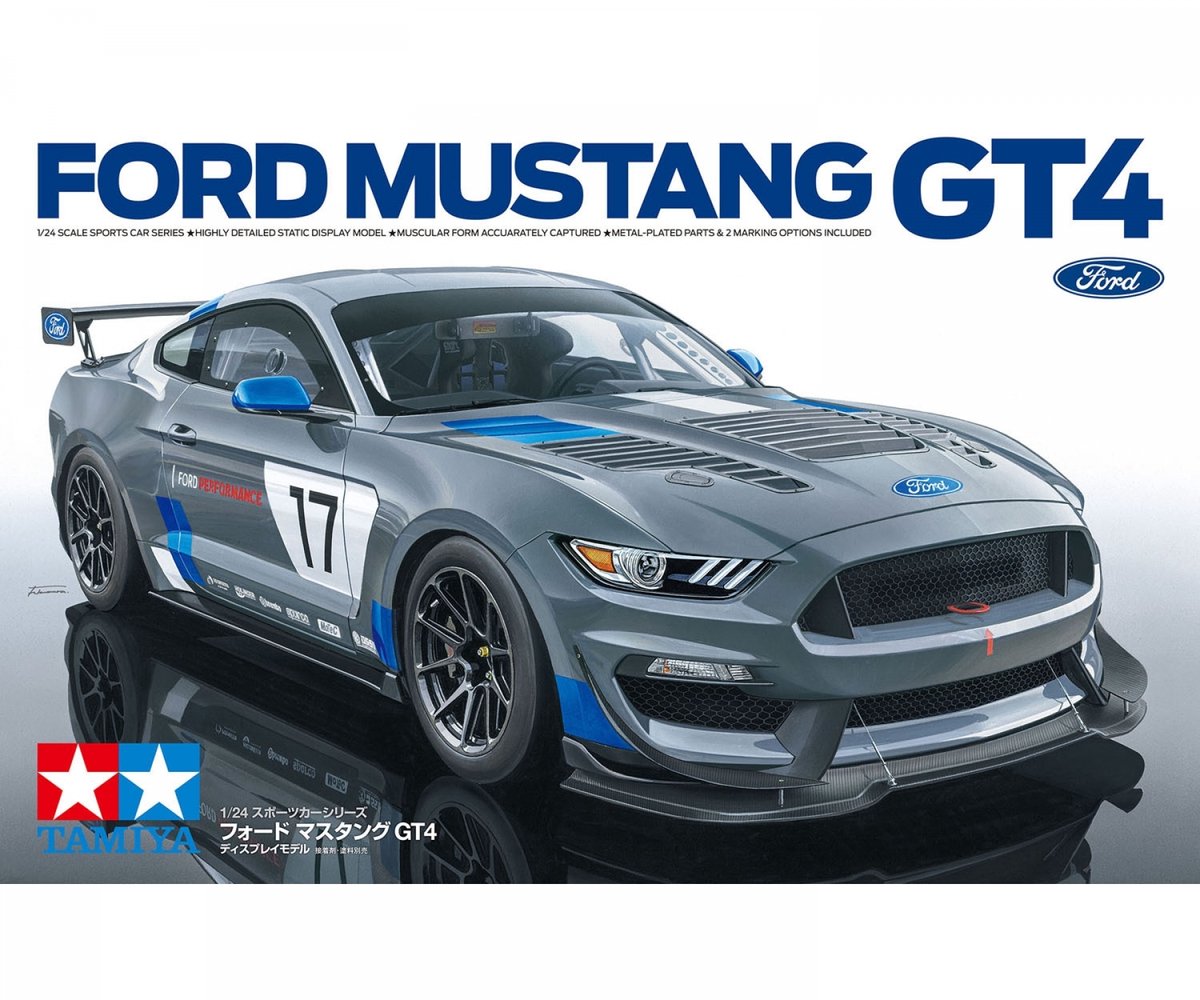 Tamiya modelsæt bil - 24354 ford mustang gt4 plastic - 1:24 - modelfremstilling