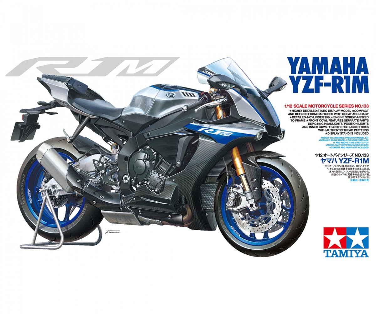 Tamiya modelsæt militærkøretøjer - 14133 yamaha yzf-r1m plastic - 1:12 - modelfremstilling