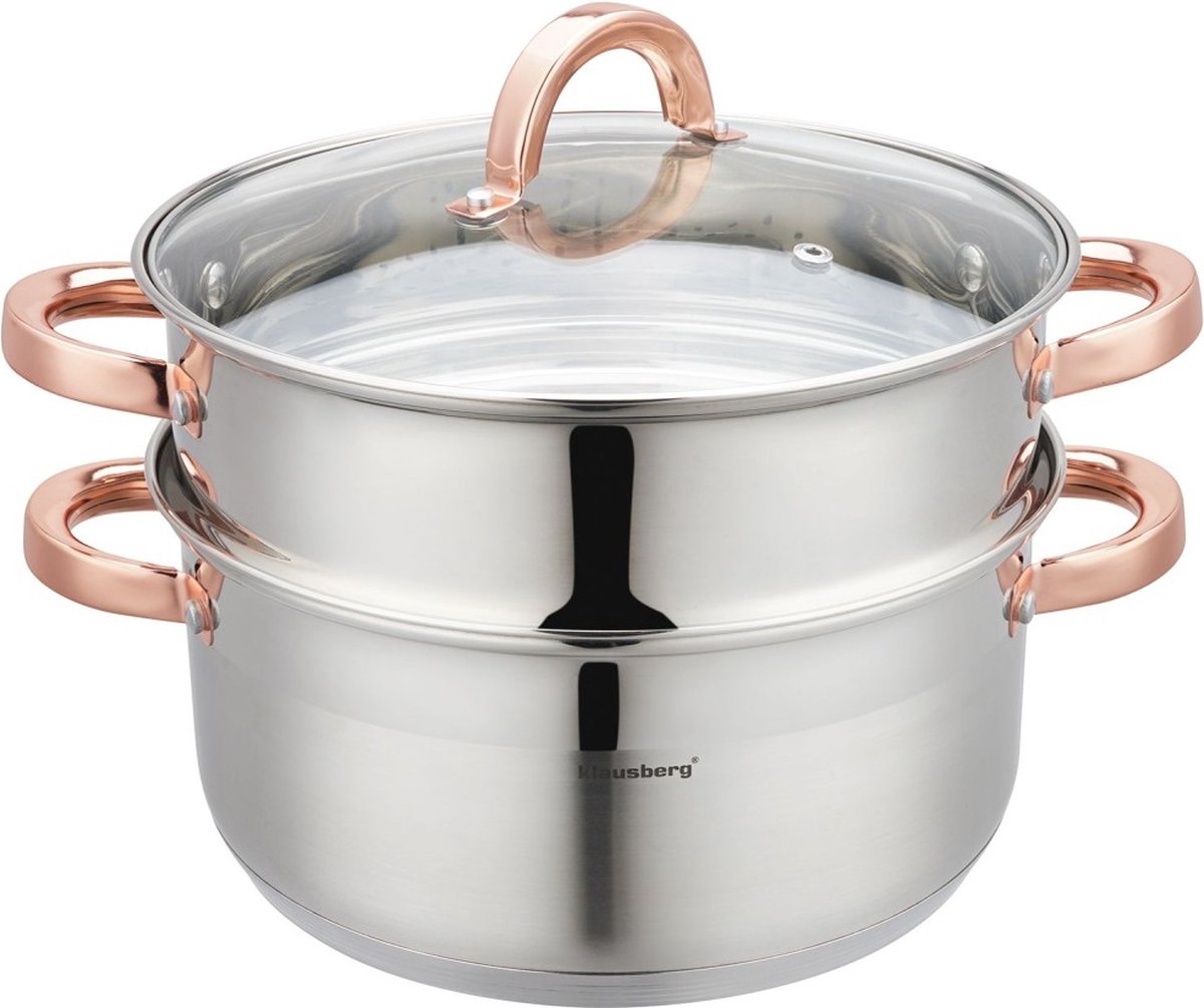 Klausberg 7734 - dampgryde - 3 dele - 24 cm - 5 liter - rustfrit stål - alle varmekilder