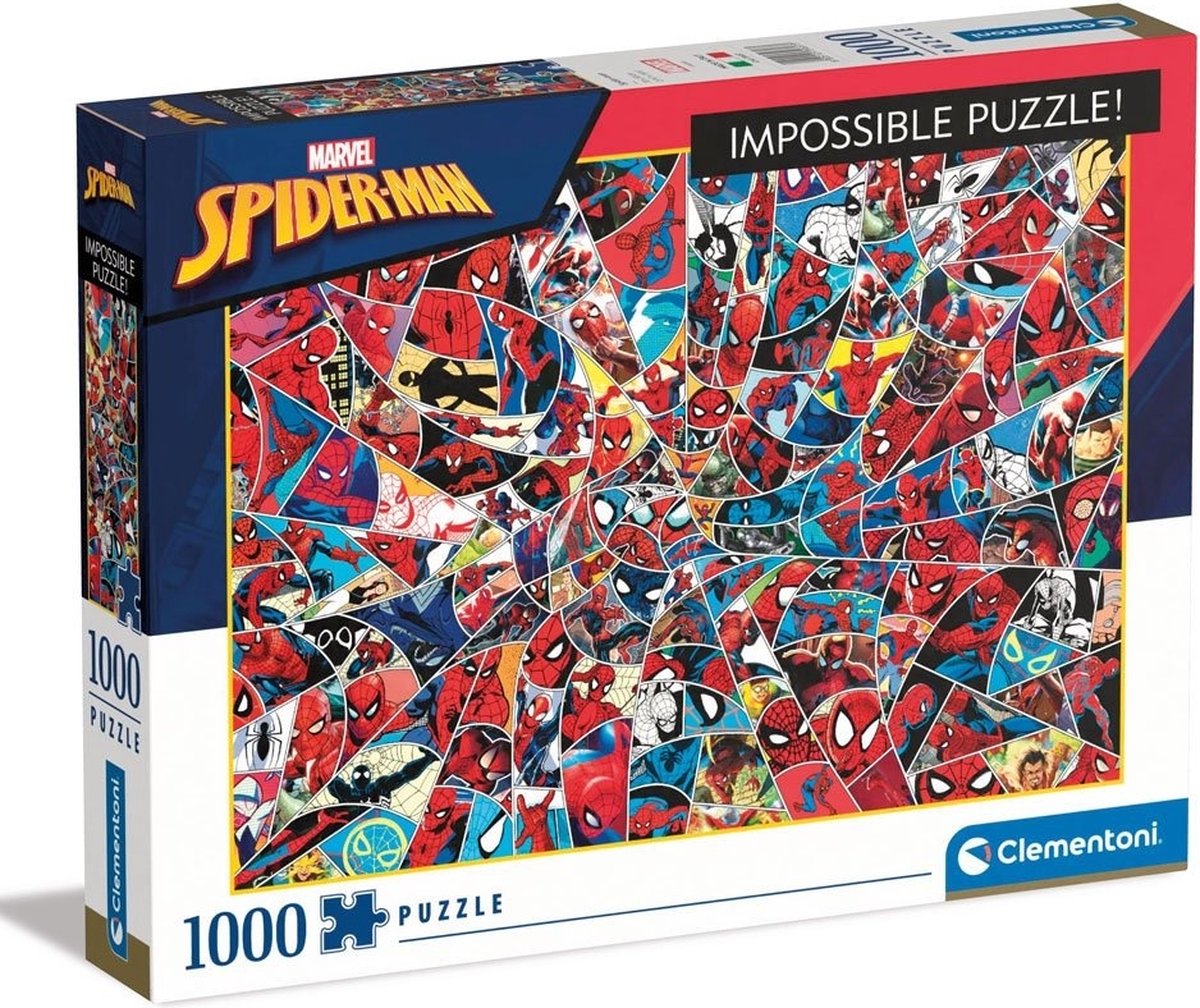 Clementoni - puslespil 1000 brikker - umulig spiderman - puslespil for voksne og børn - 14-99 år