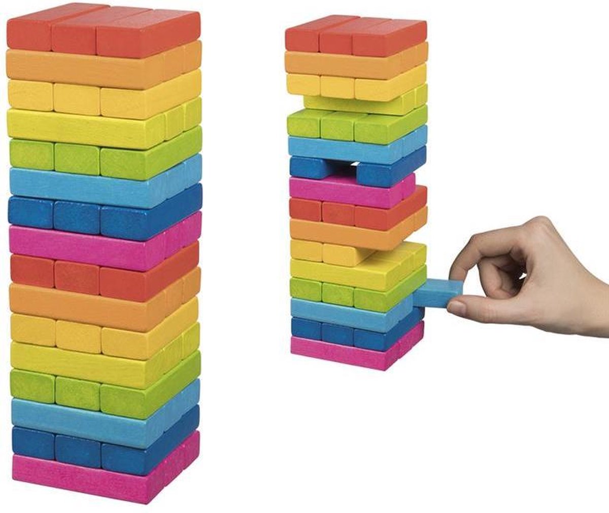 Goki balancetårn - regnbue - 48 blokke - træ - 4 år