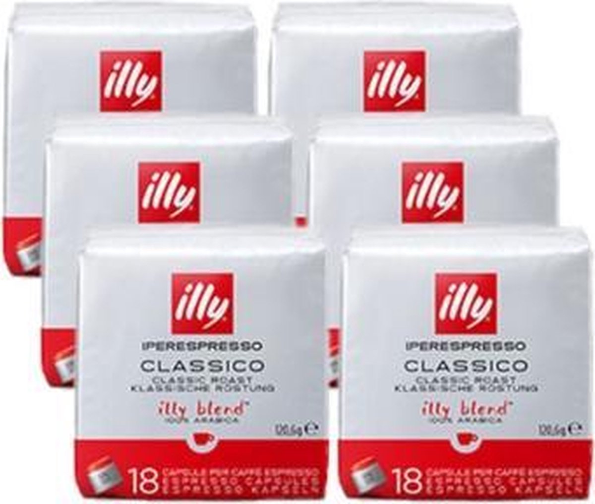 Illy - iperespresso kaffe home classico - 6 x 18 kapsler
