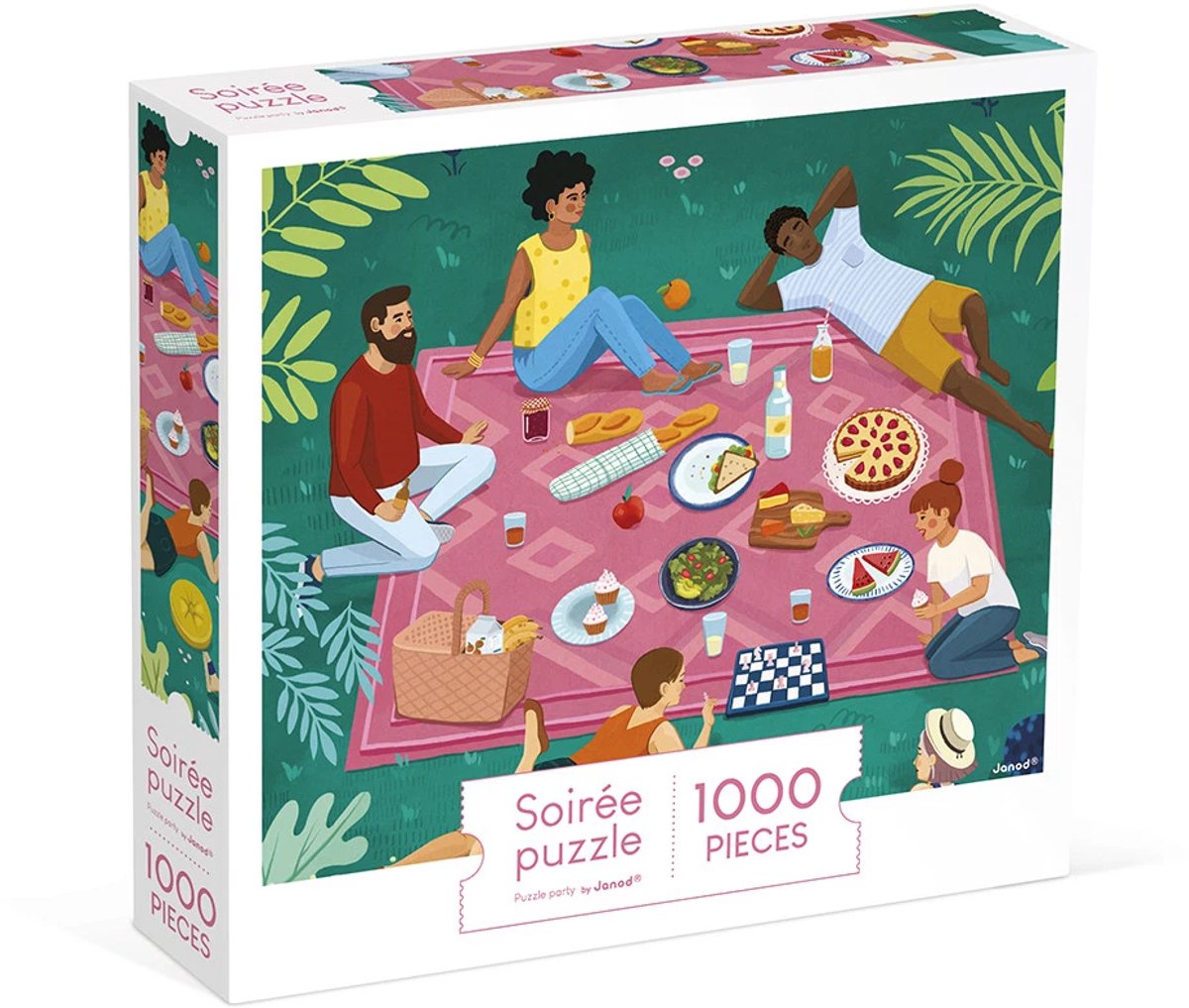 Janod - børnepuslespil - picnic med venner - 1000 brikker