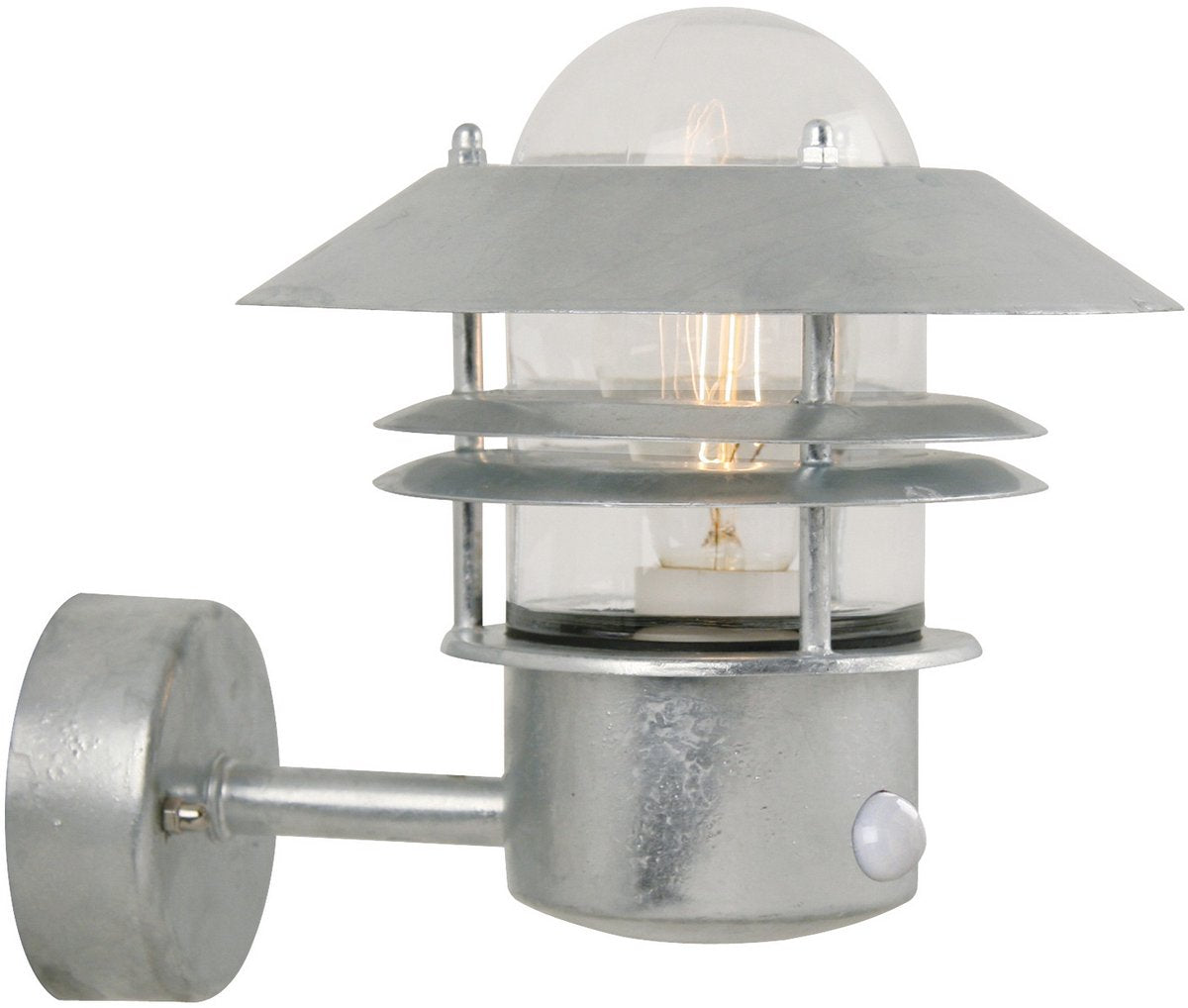 Nordlux bjælkehus væglampe-op-sensor-e27-galvaniseret