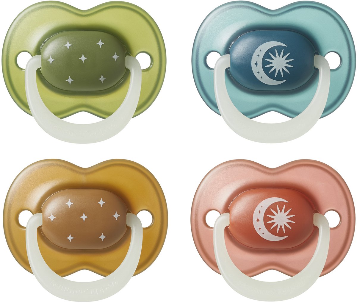 Tommee tippee nightglow gløder i mørke sut - 18-36 måneder - 4 stk - ortodontisk sut -100% BPA fri - natfarver