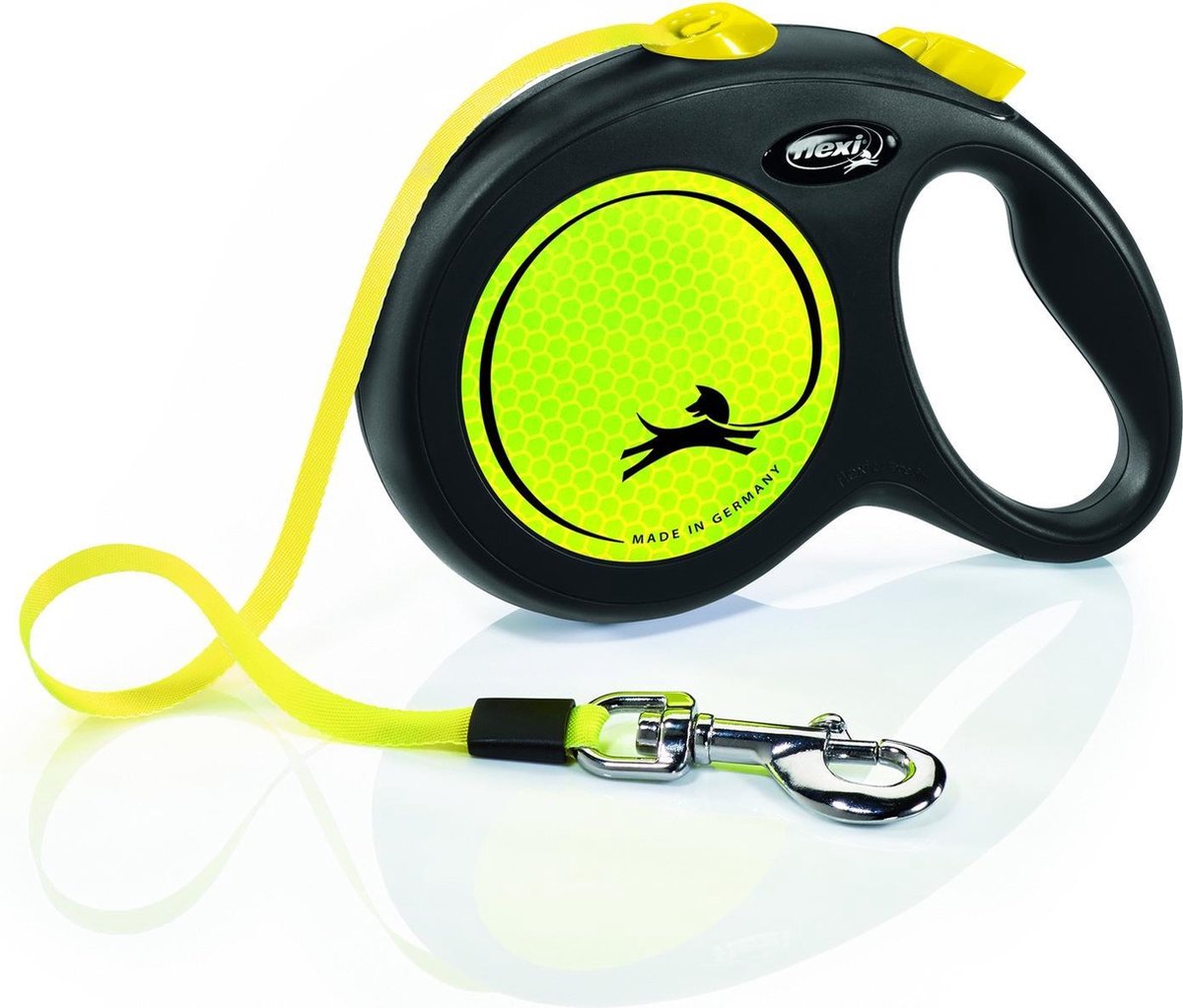 Flexi rollijn ny klassisk neon tape sort gul