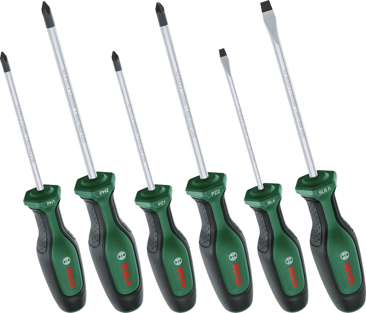 Bosch grøn skruetrækkersæt 6 stk - 1600a02bx7