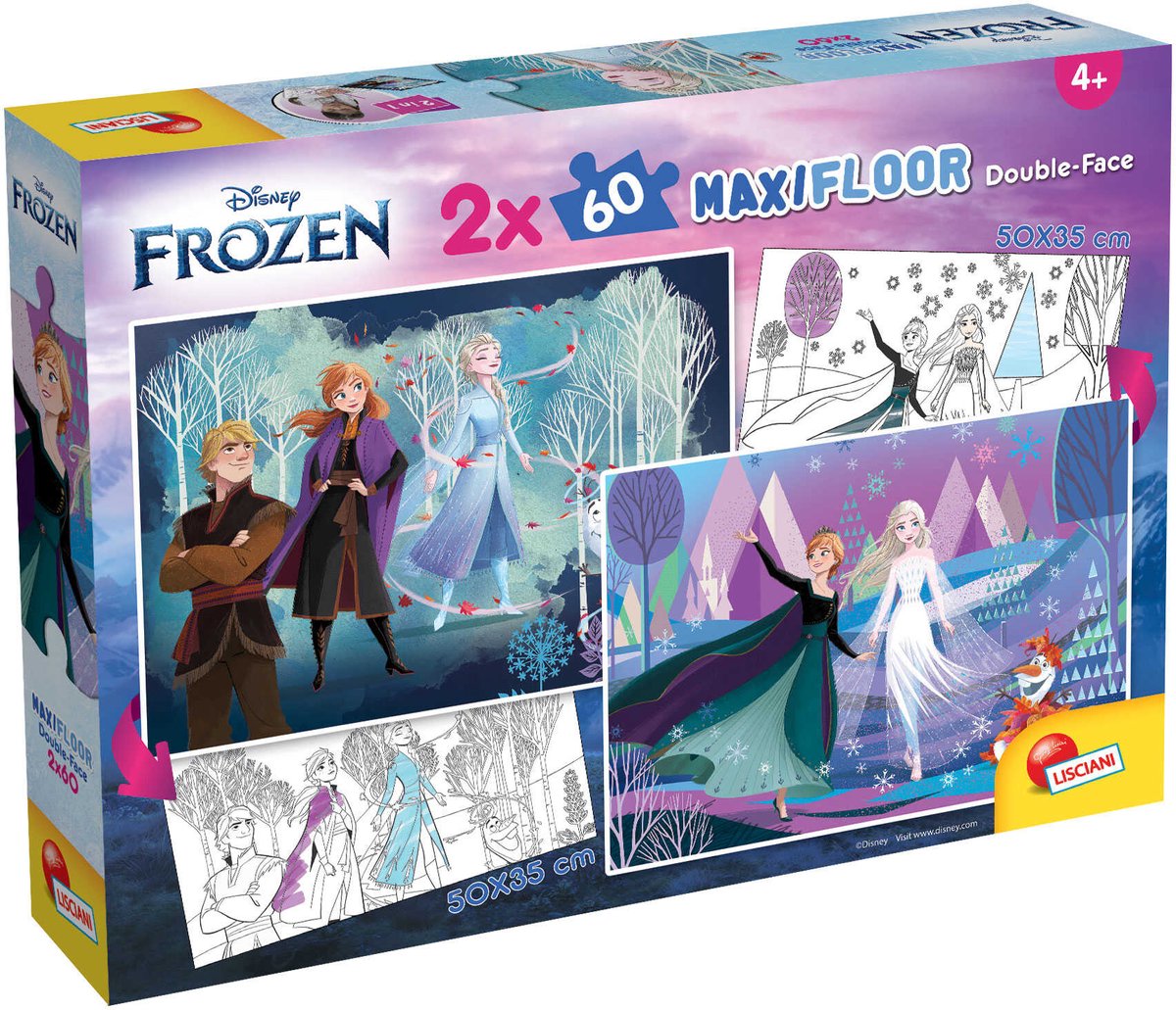 Lisciani disney puslespil df maxifloor 2 x 60 frossen