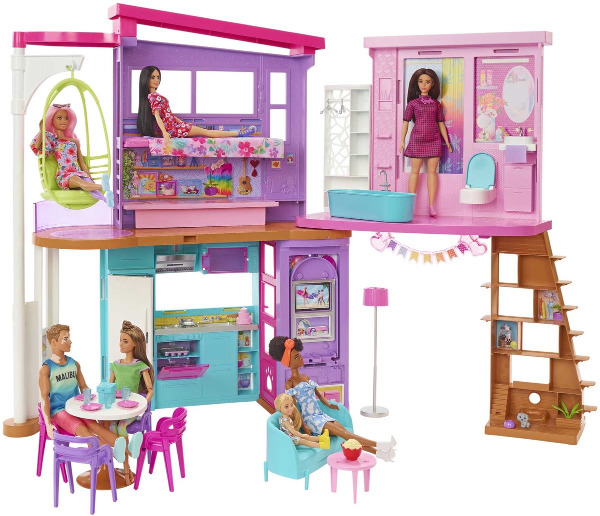 Barbie malibu hus - hus - 2 etager med møbler