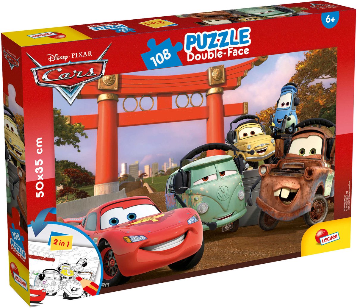 Lisciani disney puslespil df plus 108 biler